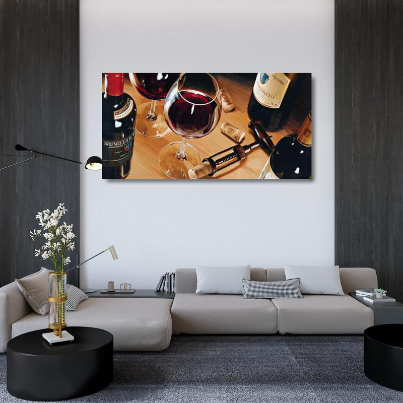Art Astoria Grand Ferreri, Stefano, toile tendue sous le titre «Una bella serata», H 26 po x l 48 po