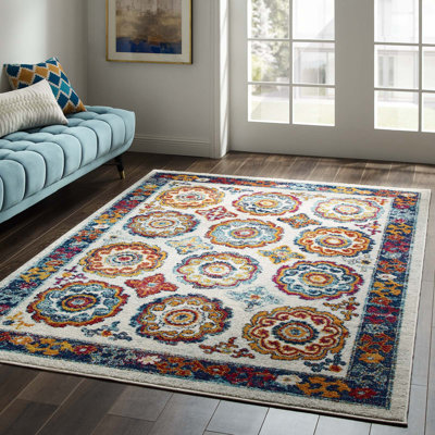 Tapis à motif floral treillis Modway Porch & Den