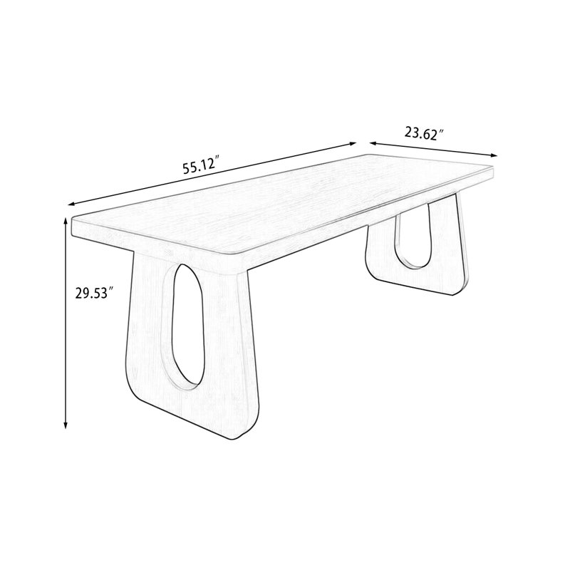 Nut-brown Rectangular Solid Wood desks, 29.53" H x 55.12" W x 23.62" D