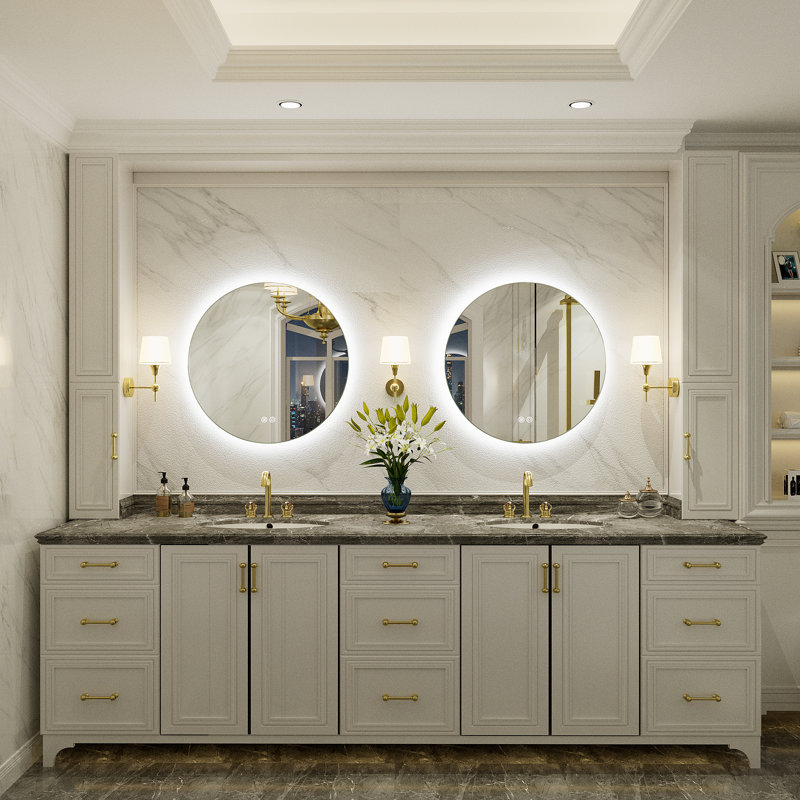 Wayfair Basics® UL Certified LED Anti-Fog Tempered Glass Round Bathroom/Vanity Mirror , 20" x 20"