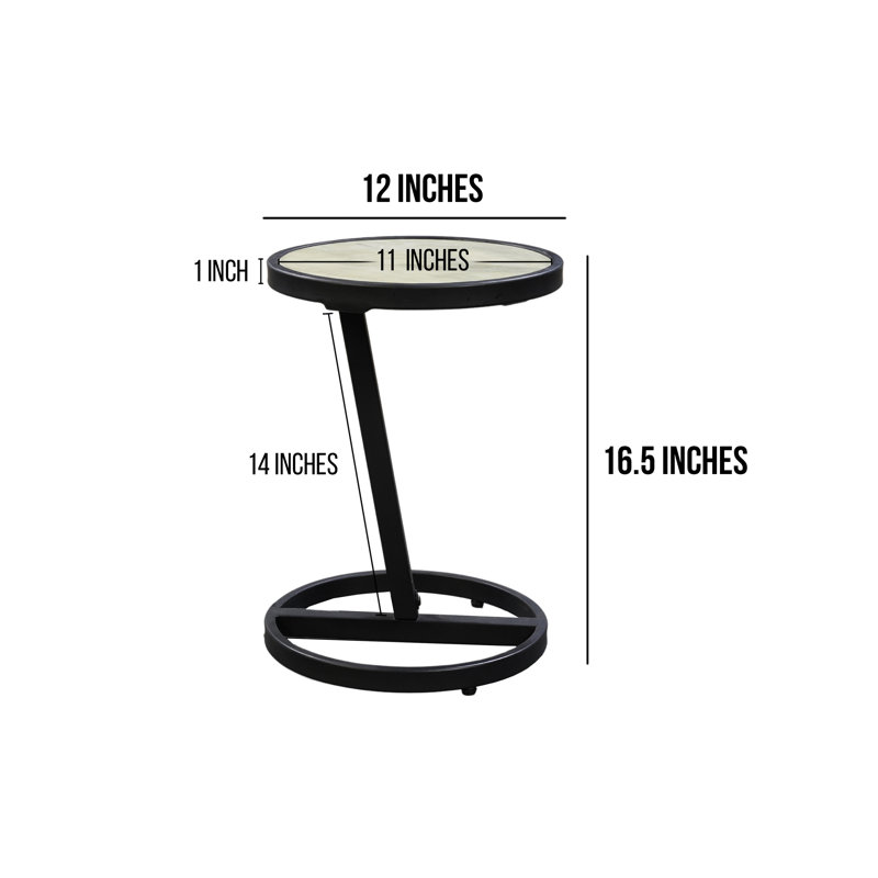 Henriette Marble top Open End Table