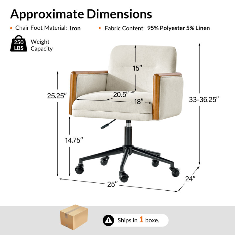 Chaise de bureau Avelina Larisa, Blanc