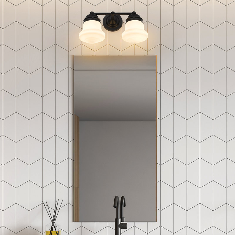 Éclairage pour salle de bain 2 lumières à intensité variable noir mat Leduc