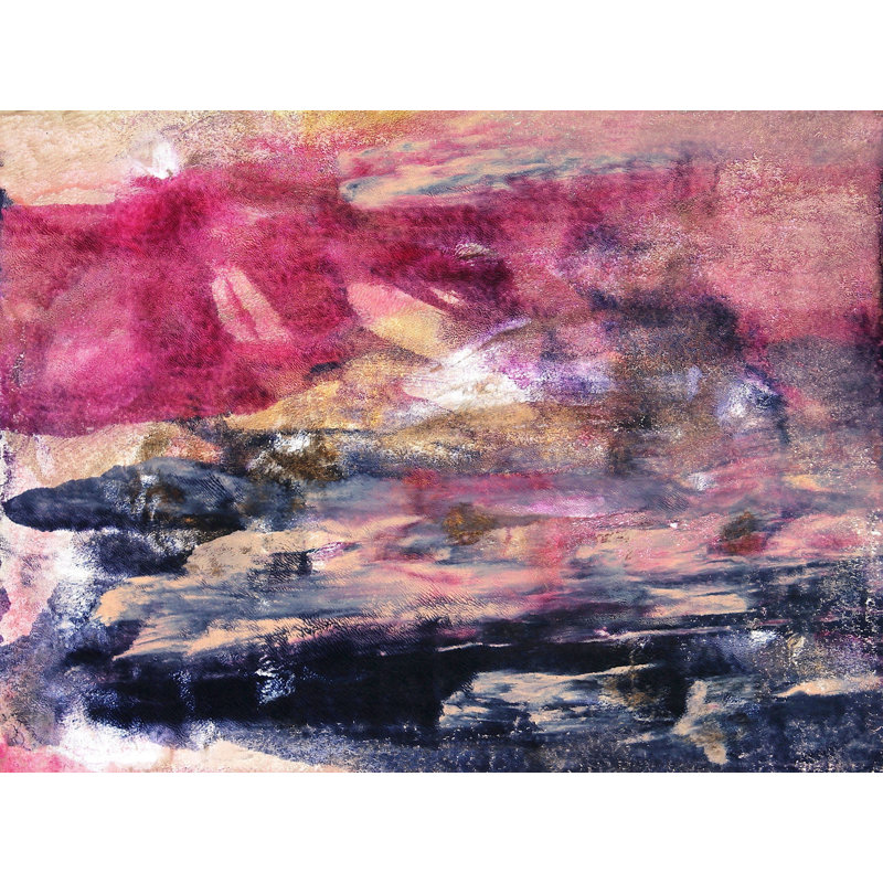 7,2,2009 par Simona Gocan - Peinture, Papier avec cadre noir, H 30 po x l 24 po