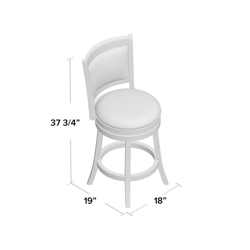 Leda Swivel Upholstered Counter Stool with Solid Wood Frame, Bar Stool (29.94” Seat Height)