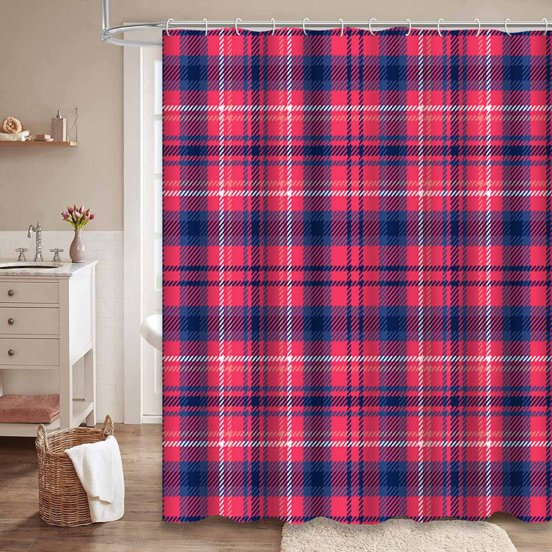 Rideau de douche bleu imperméable, rideaux de douche pour la salle de bain avec 12 crochets, 72" L x 84" W