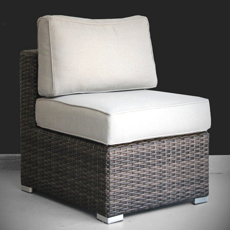 Wicker Sectional Armless Seats - Brown  PK2