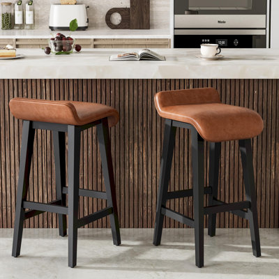 Ensemble de tabourets de bar à hauteur de comptoir mesurant 26,2 pouces, rembourrés avec des pieds en bois pour la cuisine et la salle à manger