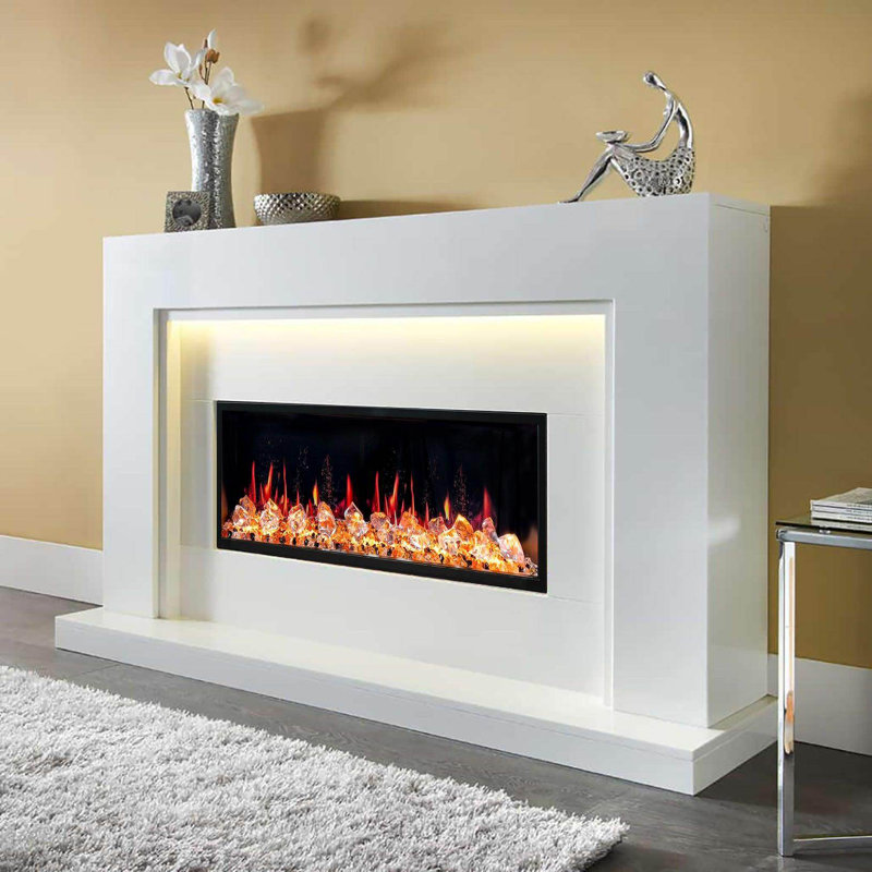 Foyer mural linéaire ultramince avec foyer WiFi 45 po LITEeer Latitude (ZEF45XC), H 16,75 po x l 45 po x P 8 po