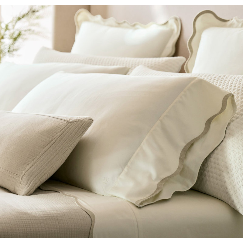 Signature Curved Edge Pillow Case, Sand, Standard Pillowcase Pack