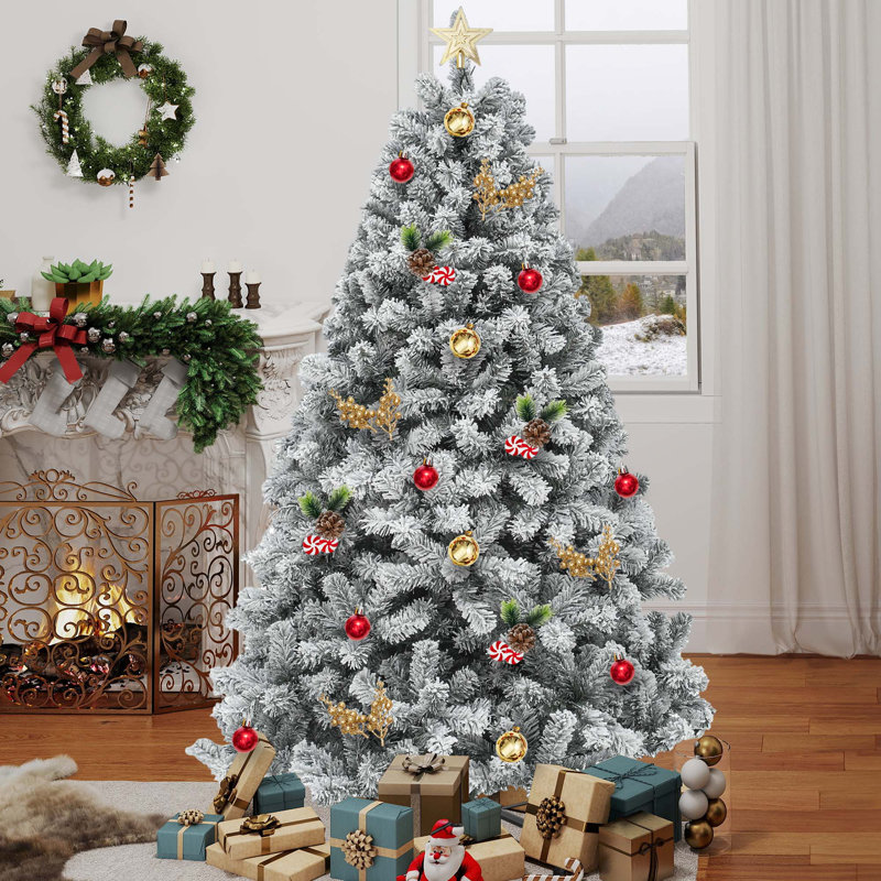 Lighted Artificial Pine Christmas Tree, 7.5' H