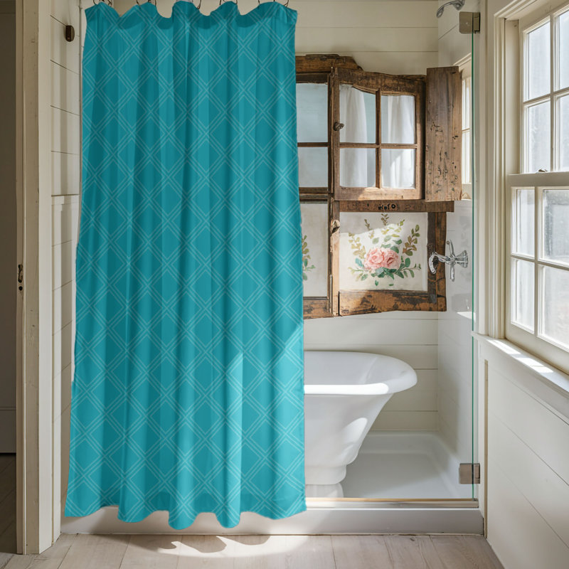 Marine Blocks - Rideau de douche Premium, H 74 po x l 71 po