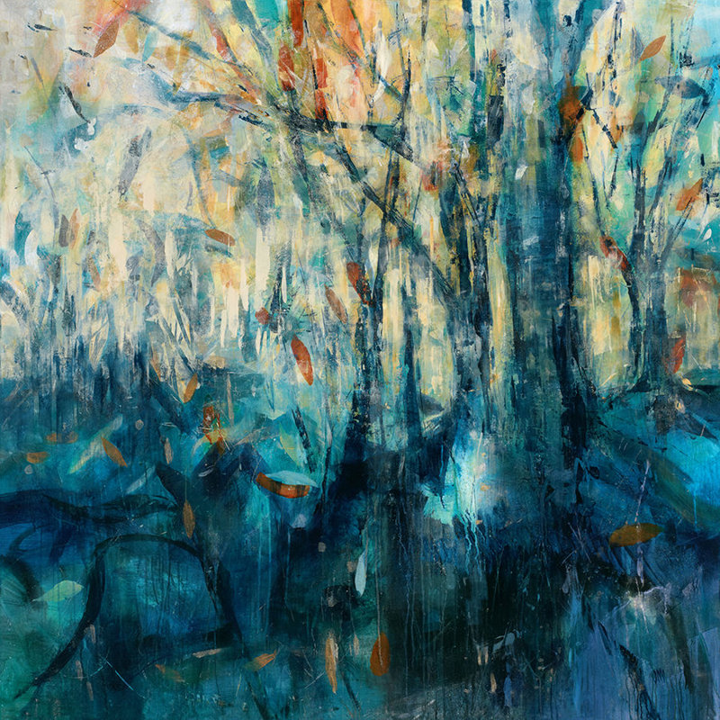 Avatar Forest Print by Jodi Maas, Image Brush Gel, 47" H x 47" W