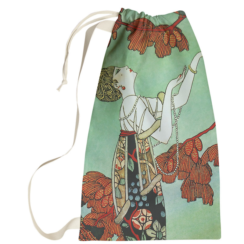 Sac à linge pour femme Simsbury, Petit (H 64 po x l 20 po x P 1,5 po), Vert clair / rouge / blanc