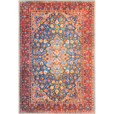 Tapis traditionnel de couleur rouille Utin