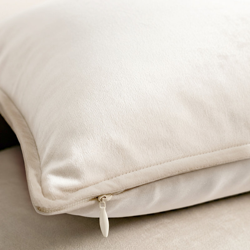Cream Velvet 24" x 24" Pillow Covers Set of 2