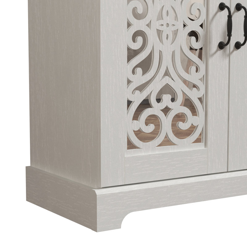 Clarksville 63.6'' 4 Door Kitchen Pantry, Pearl White