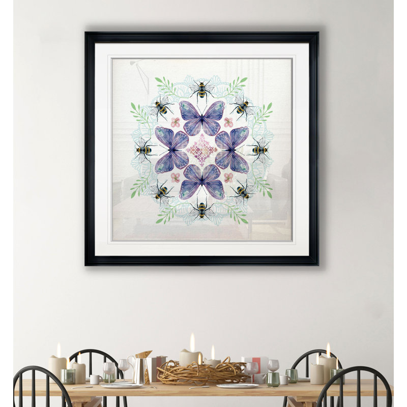 Art sur toile Nature kaléidoscope I, H 26,5 po x l 26,5 po x P 1,5 po, Cadre plastique noir