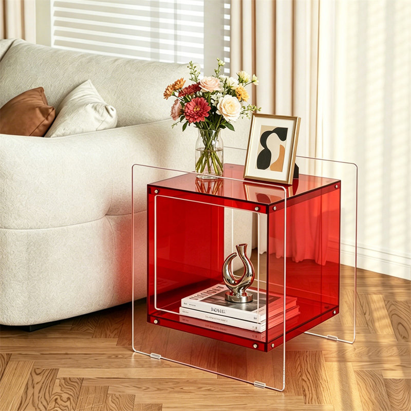 Table de bout, table de chevet et table de bout Modern, No, Rouge
