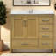Meuble-lavabo et lavabo en bois d'hévéa moderne 42 po avec rangement Modern