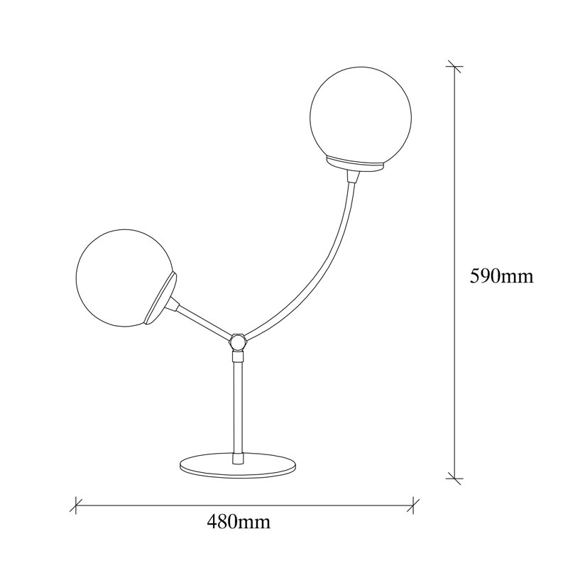 Lampe de table noire 23,23 "Jayden, Blanc