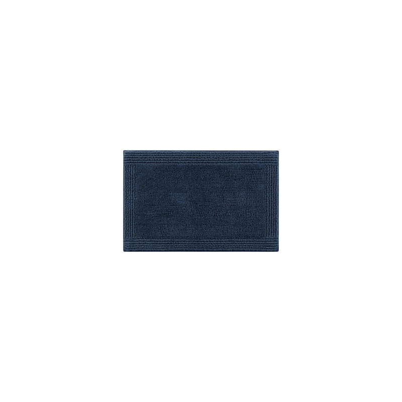 1 tapis de salle de bain réversible 100% coton bleu marine de 30 x 30 po avec lavabo lavable à la machine de 0,5 po d'épaisseur, poids moyen pour une salle de bain élégante