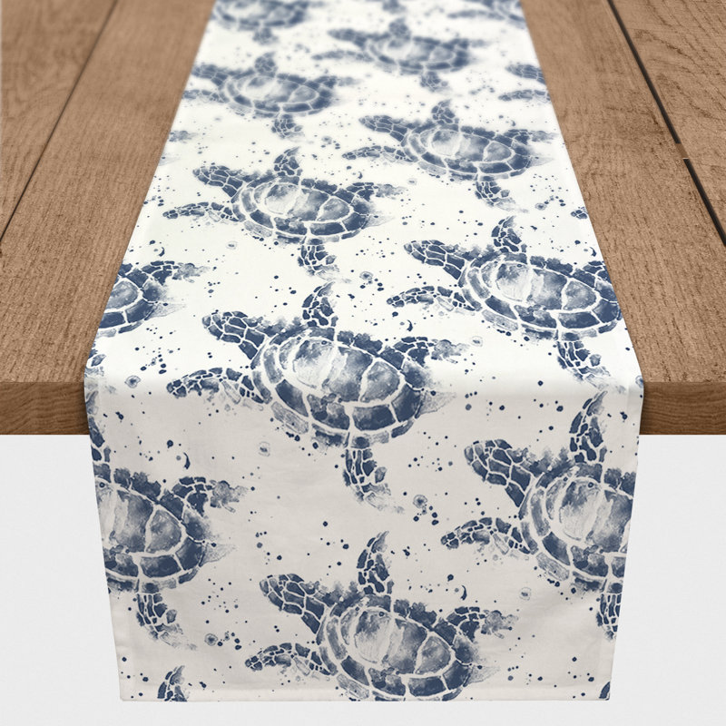 Chemin de table Splatter, Bleu marine, 72 po x 16 po, 1