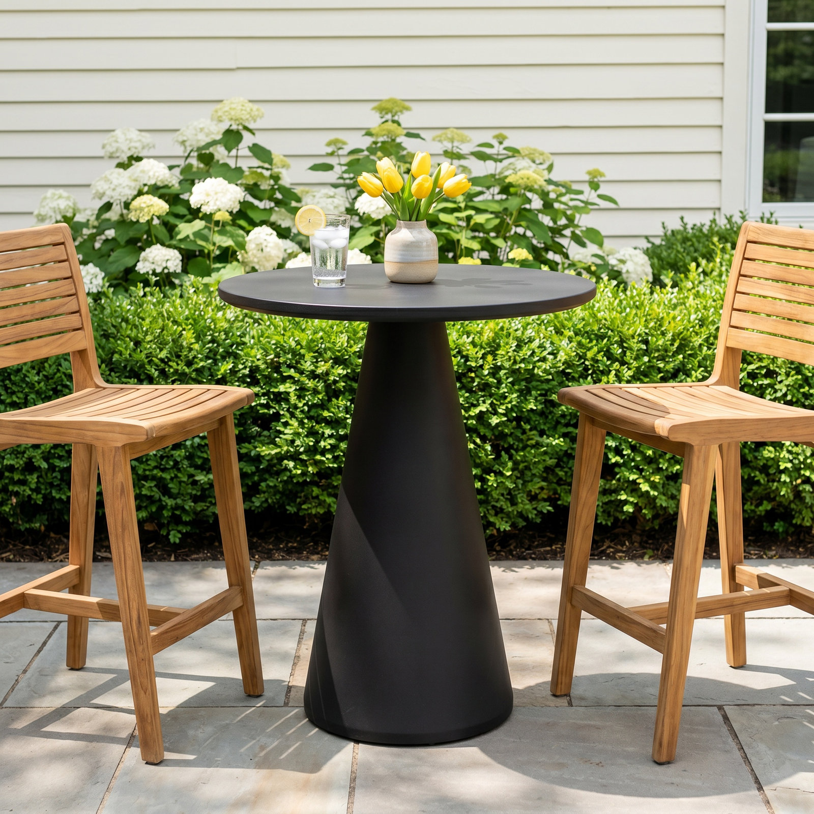 Bazaar 42 " Patio Bistro Table, Gray