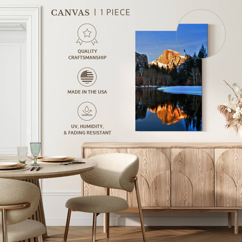 Alvord Half Dome By Merced River, 48" H x 32" W