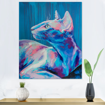 Pop Art, Sphynx bleu, art mural moderne sur toile