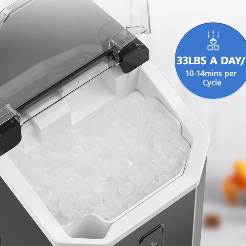 R.W.FLAME 33 Lb. Daily Production Nugget Clear Ice, Matte Black