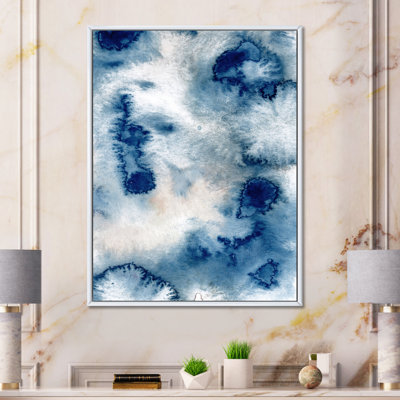 Aquarelle abstraite classique bleu II - peinture sur toile