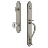 Arc Handleset with Single Cylinder Deadbolt and Fontainebleau Door Knob and Rosette
