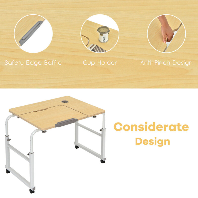 Adjustable Height Iron Drafting Table, Nature