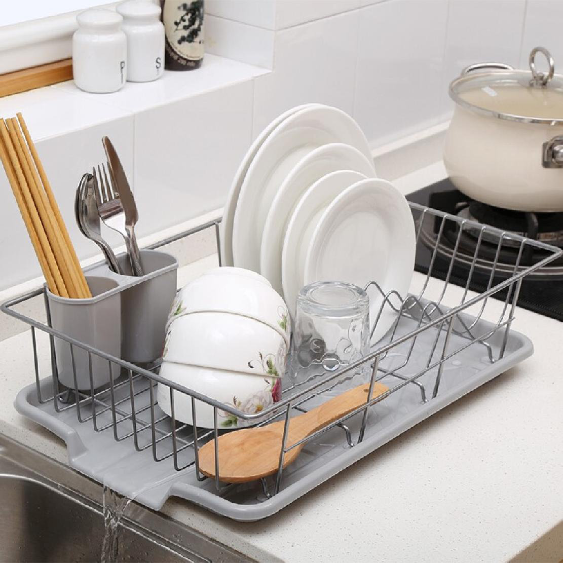 Umber Rea Kitchen Stainless Steel Countertop Dish Rack