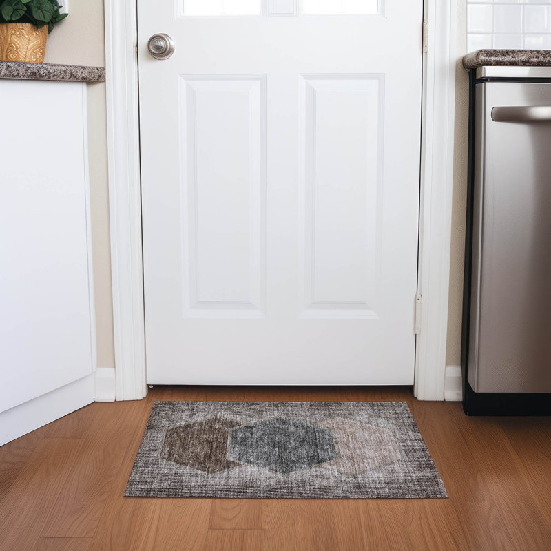 Tapis intérieur / extérieur Flitwick avec envers antidérapant, Rectangle 1 pi 8 po x 2 pi 6 po