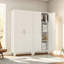 Armoire de rangement 61 po à 2 portes galbées, armoire de rangement en métal avec portes et tablettes réglables, pour chambre à coucher, salon-154262082-154262085