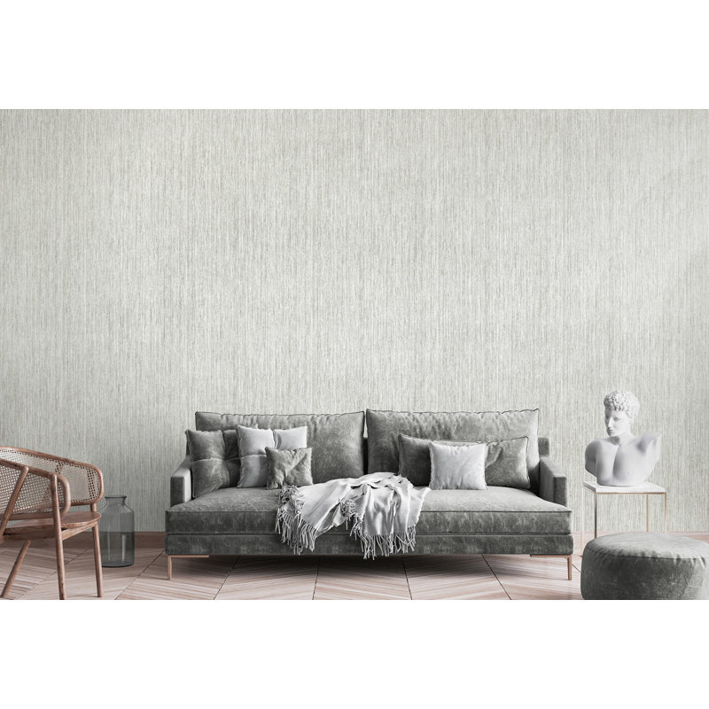 Rouleau de papier peint effet rideau métallique L 33 pi x l 21 po Feel, Gris clair