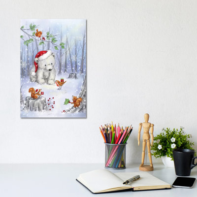 Polar Bear In Wood I by MAKIKO - Wrapped Canvas Print