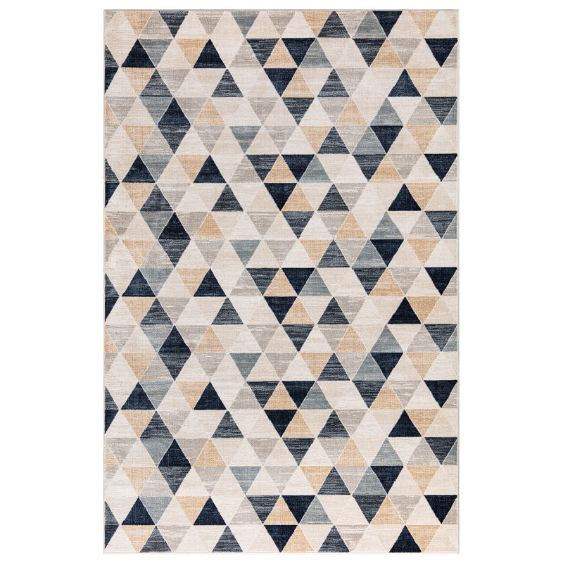 Tapis rectangulaire en polypropylène tissé à la machine Lyun, Rectangle 4 pi x 5 pi 11 po