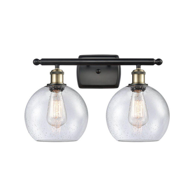 Éclairage pour salle de bain 2 lumières Cindi, DEL, Laiton antique noir