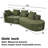 Lunford 116" Modern Curved Compression Sectional Sofa With Back Pillows-111667519