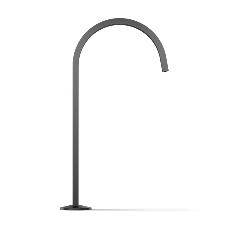 Components Bathroom Sink Spout With Ribbon Design, Matte Black