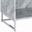 Table d'appoint blanche en faux marbre et chrome