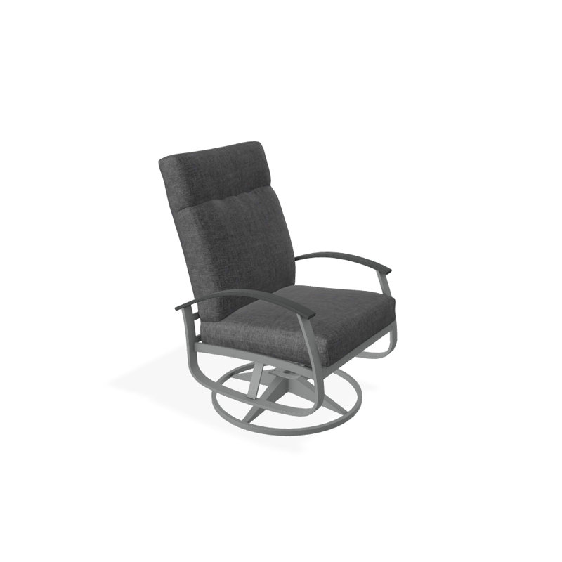 Chaise berçante pivotante réglable avec coussins Askar, Tissage uni ardoise coulée Sunbrella®, Graphite classique P30