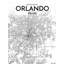« orlando city map », reproduction d’impression sur affiche en tons-22633913
