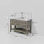 Brown Oak Single Bath Vanity 48 In. W X 22 In. D, Carrara Marble Top, And Faucet Set-117970939
