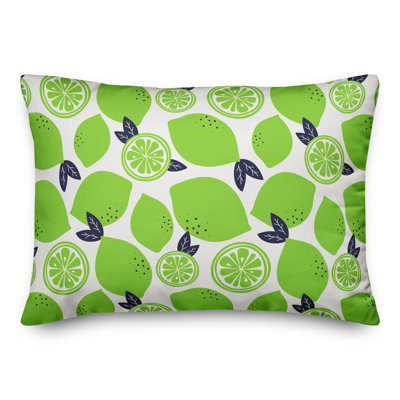  Coussin lombaire intérieur / extérieur à imprimé lime