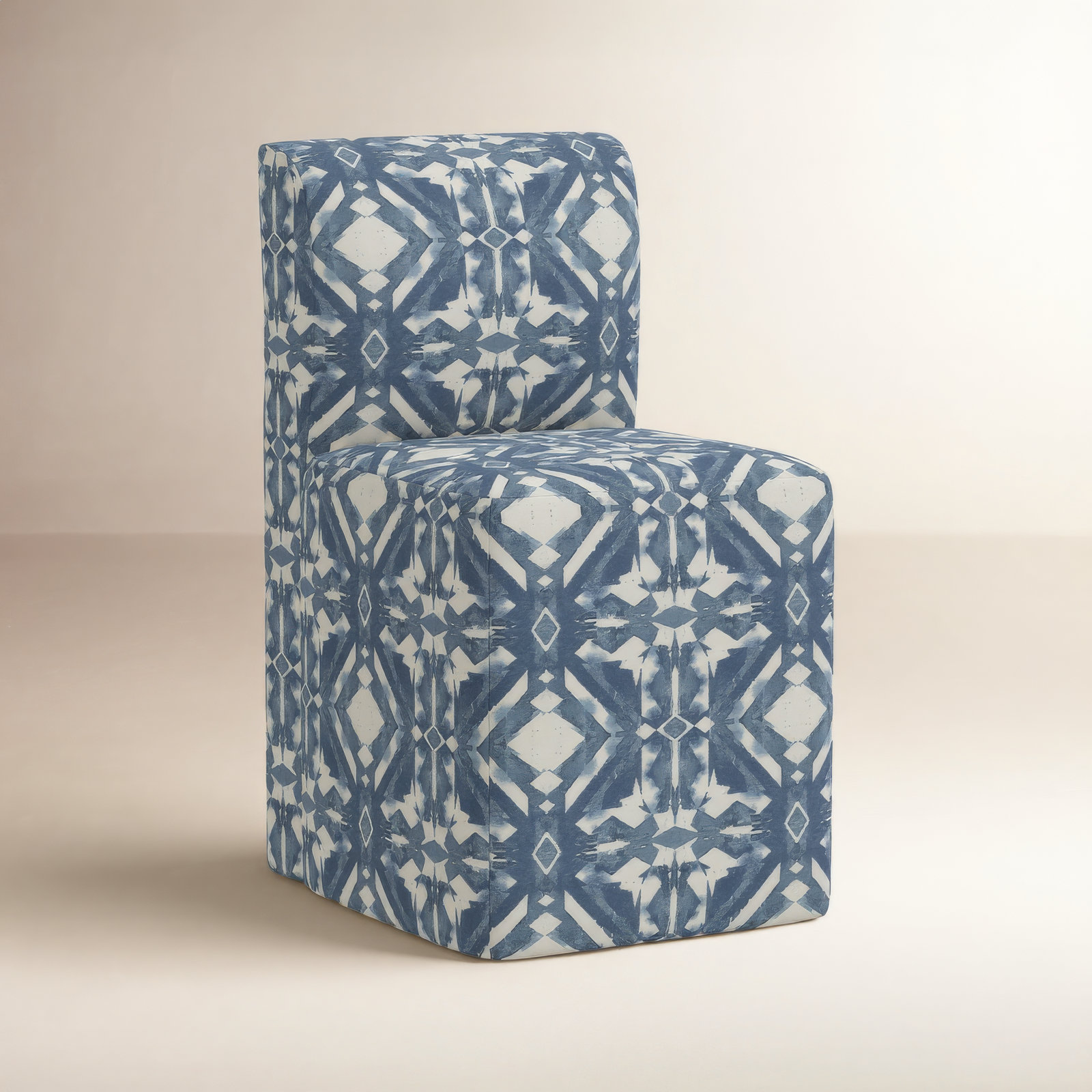 Mendy Parsons Dining Chair, Asha Blue Ikat