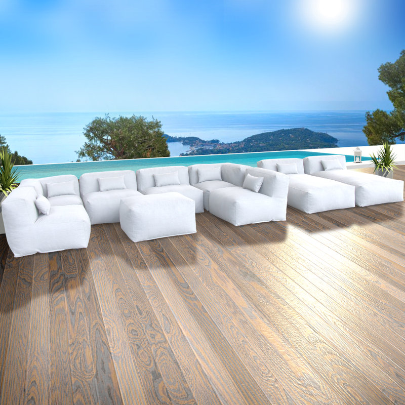 Cherrilyn 6 - Person Modular Patio Conversation Set, Light Gray